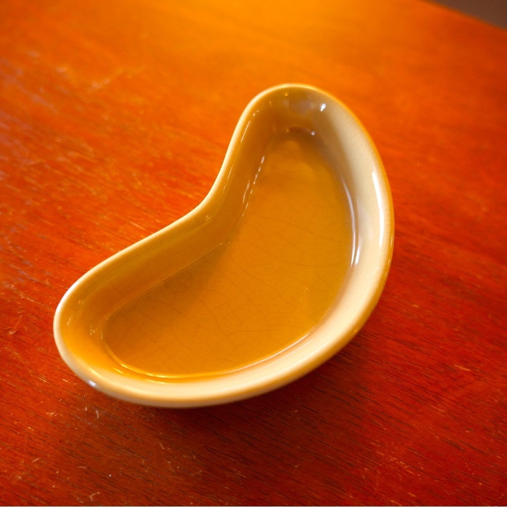 Vintage Kidney Bean Style Handmade Pottery Piece